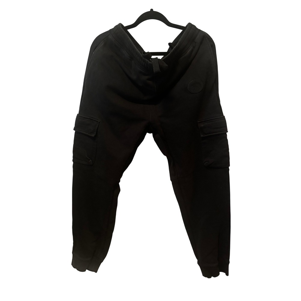 Burberry Black Cargo Sweatpants Joggers Size L Logo Detail Made in Portugal